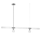 Modern Hand Blown Glass Linear Pendant Light with Champagne Gold Finish LED Droplight