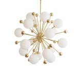 Modern Hand Blown Glass Sphere Pendant Light with Elegant Brass Gold Structure
