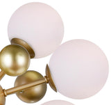 Modern Hand Blown Glass Sphere Pendant Light with Elegant Brass Gold Structure
