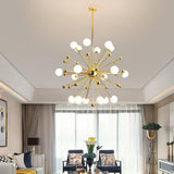 Modern Hand Blown Glass Sphere Pendant Light with Elegant Brass Gold Structure