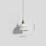 Modern Hand Carved White Ceramic Pendant Lamp with Adjustable Hanging Cord and Brass Finish