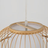 Modern Hand Woven Bamboo Pendant Light Natural Burlywood Wood Ceiling Fixture