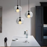 Modern Handblown Glass Globe Pendant Light for Kitchen and Dining Room