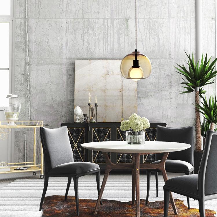 Modern Handblown Glass Globe Pendant Light for Kitchen and Dining Room