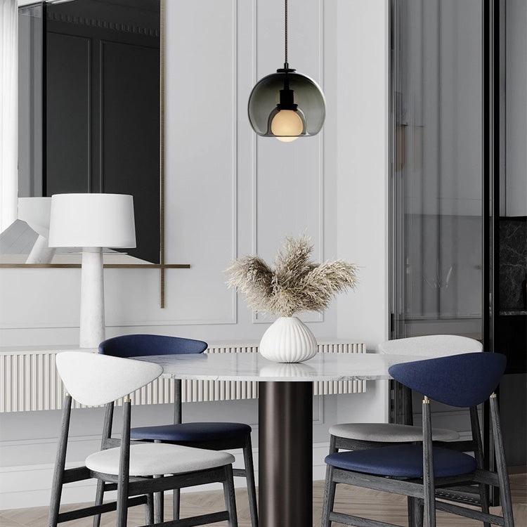 Modern Handblown Glass Globe Pendant Light for Kitchen and Dining Room
