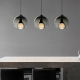 Modern Handblown Glass Globe Pendant Light for Kitchen and Dining Room