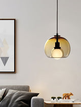 Modern Handblown Glass Globe Pendant Light for Kitchen and Dining Room