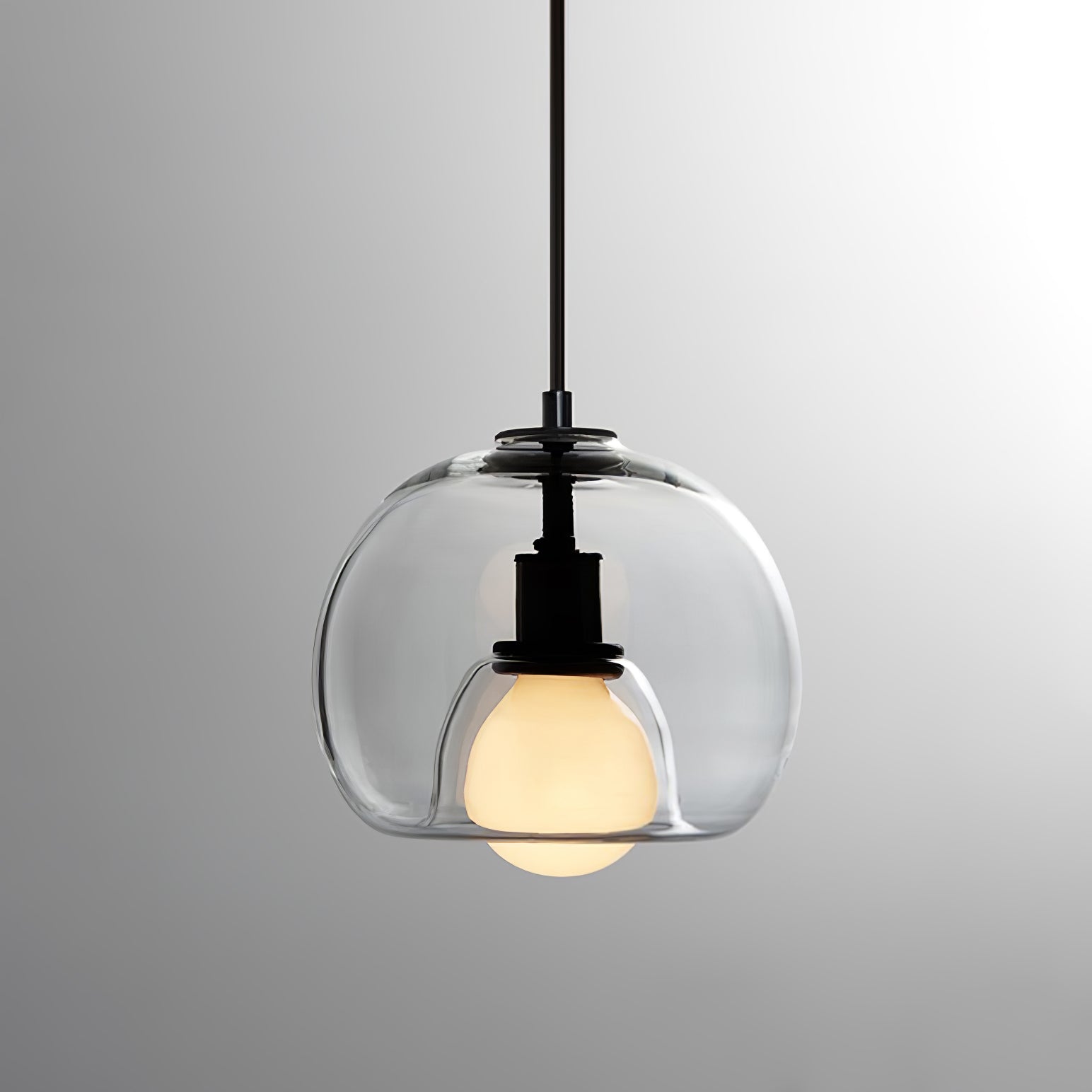 Modern Handblown Glass Globe Pendant Light for Kitchen and Dining Room
