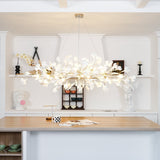 Modern Handcrafted Ceramic Gingko Leaf Chandelier Ceiling Light Fixture