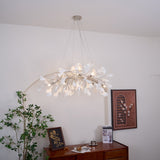 Modern Handcrafted Ceramic Gingko Leaf Chandelier Ceiling Light Fixture