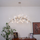 Modern Handcrafted Ceramic Gingko Leaf Chandelier Ceiling Light Fixture