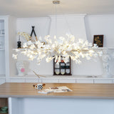 Modern Handcrafted Ceramic Gingko Leaf Chandelier Ceiling Light Fixture