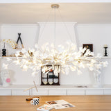 Modern Handcrafted Ceramic Gingko Leaf Chandelier Ceiling Light Fixture
