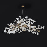 Modern Handcrafted Ceramic Gingko Leaf Chandelier Ceiling Light Fixture