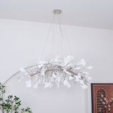 Modern Handcrafted Ceramic Gingko Leaf Chandelier Ceiling Light Fixture