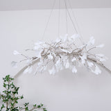 Modern Handcrafted Ceramic Gingko Leaf Chandelier Ceiling Light Fixture