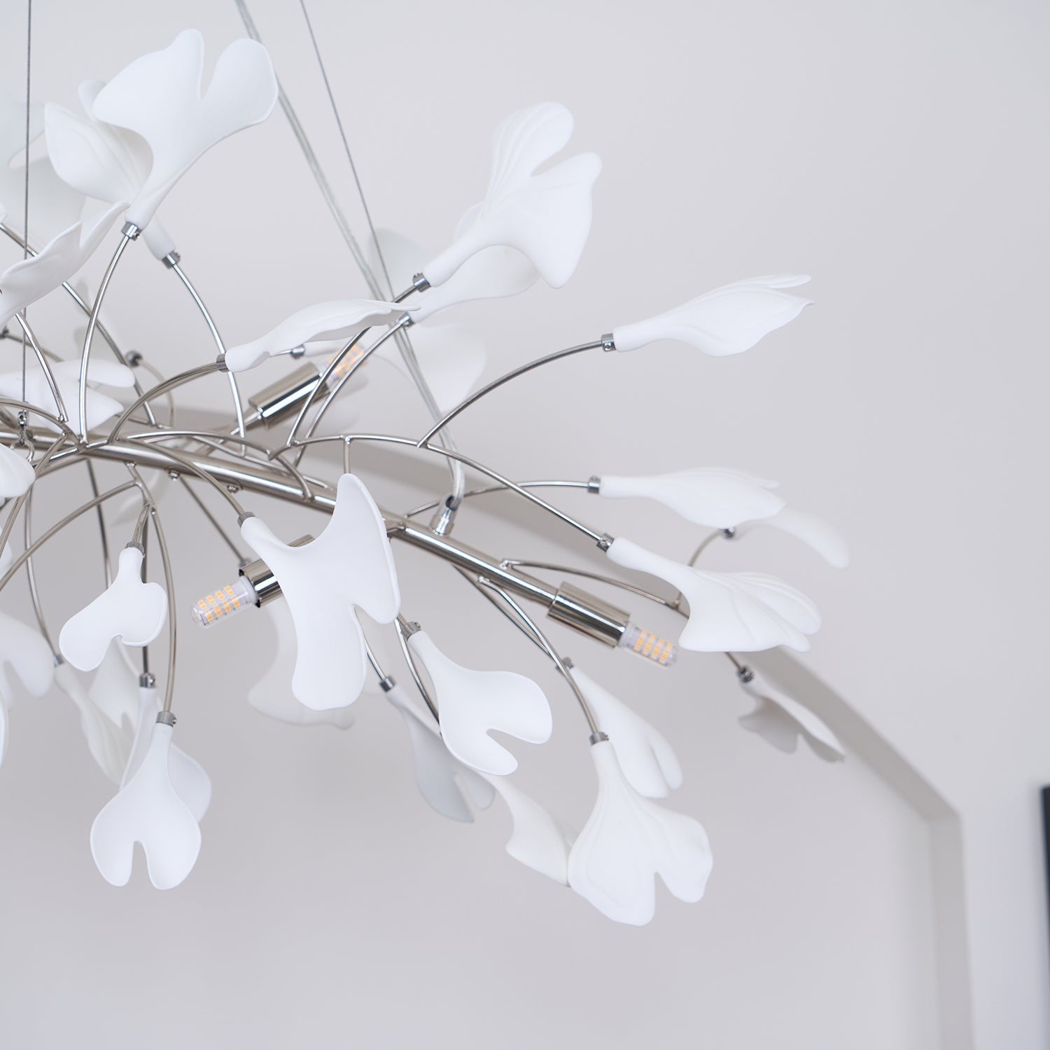 Modern Handcrafted Ceramic Gingko Leaf Chandelier Ceiling Light Fixture