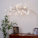 Modern Handcrafted Ceramic Gingko Leaf Chandelier Ceiling Light Fixture