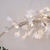 Modern Handcrafted Ceramic Gingko Leaf Chandelier Ceiling Light Fixture