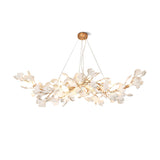 Modern Handcrafted Ceramic Ginkgo Leaf Chandelier Metal Pendant Lighting Fixture