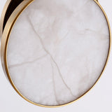 Modern Handcrafted Natural Alabaster and Brass LED Pendant Light Moonshade Droplight