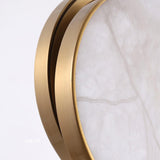 Modern Handcrafted Natural Alabaster and Brass LED Pendant Light Moonshade Droplight