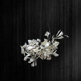 Modern Handcrafted Porcelain Ginkgo Leaf Chandelier Brass Branch Pendant Lighting