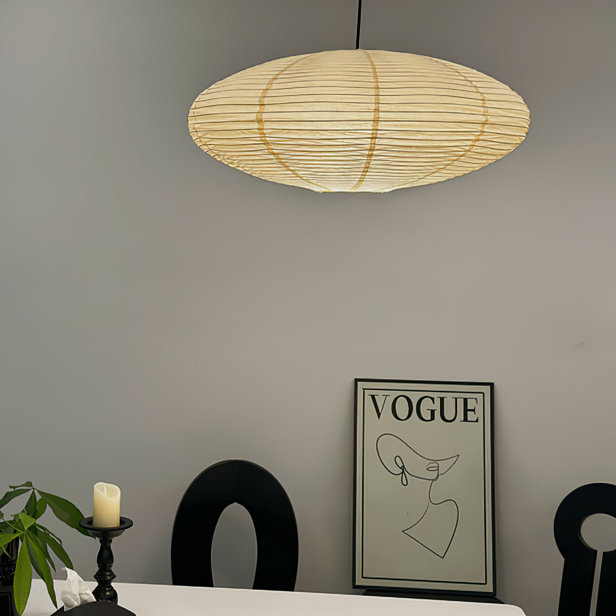 Modern Handcrafted Washi Rice Paper Pendant Light 15A Organic Mulberry Paper Ceiling Hanging Lamp