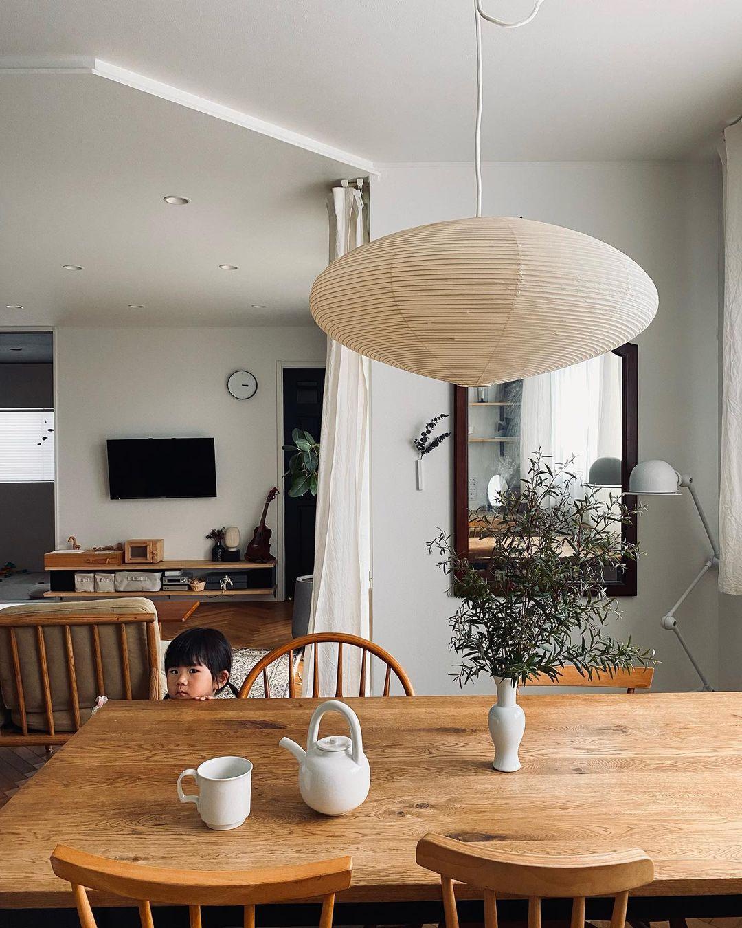 Modern Handcrafted Washi Rice Paper Pendant Light 15A Organic Mulberry Paper Ceiling Hanging Lamp