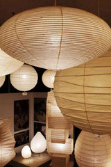 Modern Handcrafted Washi Rice Paper Pendant Light 15A Organic Mulberry Paper Ceiling Hanging Lamp