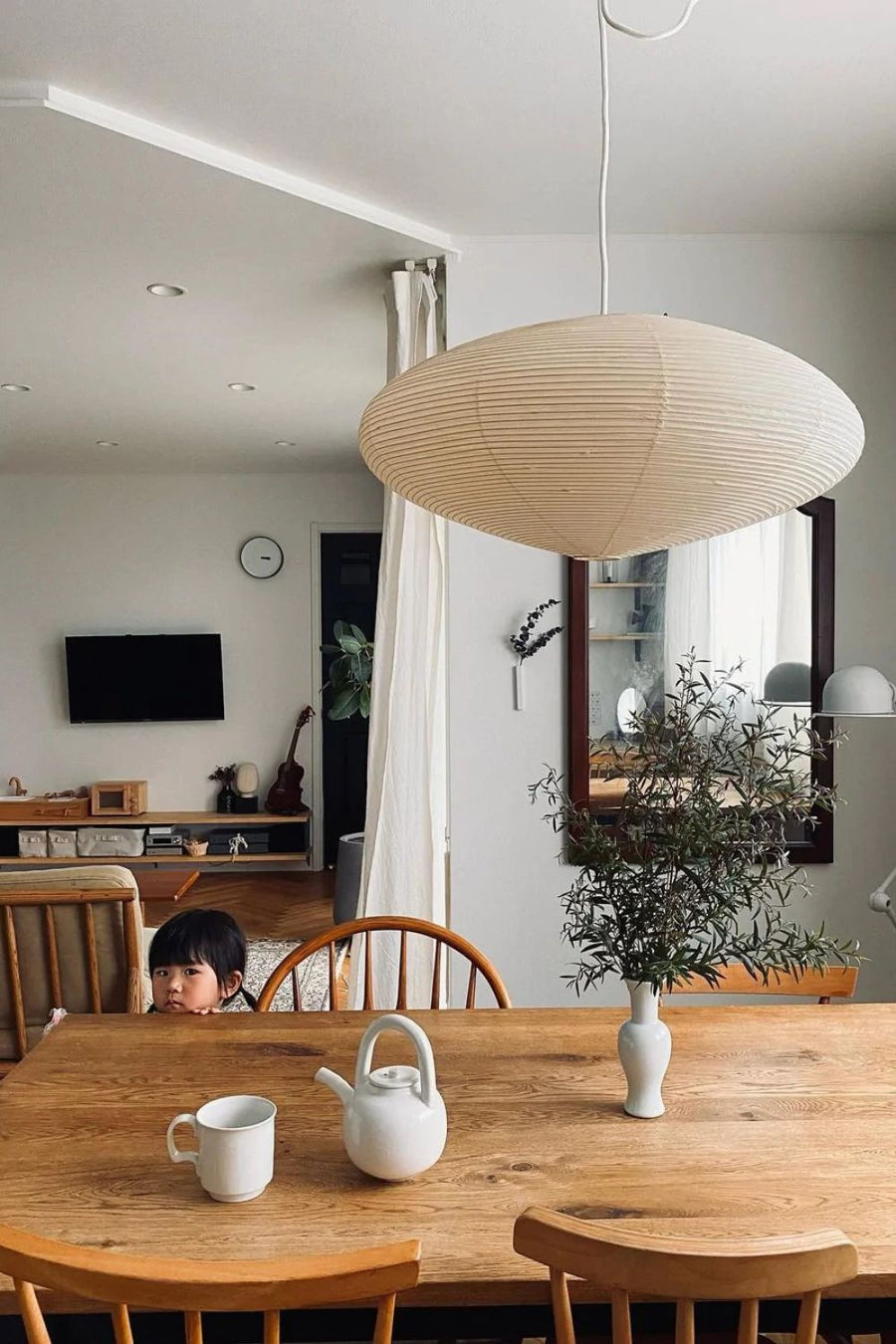 Modern Handcrafted Washi Rice Paper Pendant Light 15A Organic Mulberry Paper Ceiling Hanging Lamp