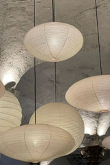 Modern Handcrafted Washi Rice Paper Pendant Light 15A Organic Mulberry Paper Ceiling Hanging Lamp