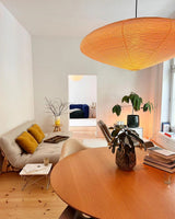 Modern Handcrafted Washi Rice Paper Pendant Light 15A Organic Mulberry Paper Ceiling Hanging Lamp