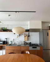 Modern Handcrafted Washi Rice Paper Pendant Light 15A Organic Mulberry Paper Ceiling Hanging Lamp