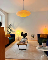 Modern Handcrafted Washi Rice Paper Pendant Light 15A Organic Mulberry Paper Ceiling Hanging Lamp