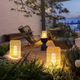 Modern Handcrafted Woven Rattan Outdoor Garden Lamp Waterproof LED Landscape Lighting