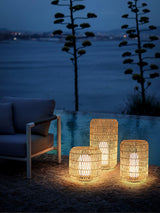 Modern Handcrafted Woven Rattan Outdoor Garden Lamp Waterproof LED Landscape Lighting