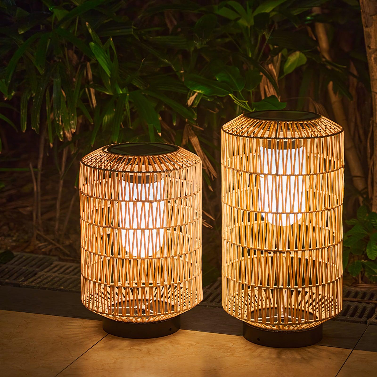 Modern Handcrafted Woven Rattan Outdoor Garden Lamp Waterproof LED Landscape Lighting