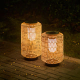 Modern Handcrafted Woven Rattan Outdoor Garden Lamp Waterproof LED Landscape Lighting