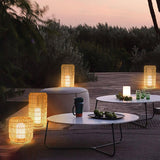 Modern Handcrafted Woven Rattan Outdoor Garden Lamp Waterproof LED Landscape Lighting