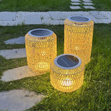 Modern Handcrafted Woven Rattan Outdoor Garden Lamp Waterproof LED Landscape Lighting