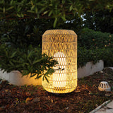 Modern Handcrafted Woven Rattan Outdoor Garden Lamp Waterproof LED Landscape Lighting