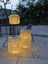 Modern Handcrafted Woven Rattan Outdoor Garden Lamp Waterproof LED Landscape Lighting