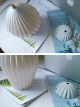 Modern Handmade Bone China Ribbed Ceramic Pendant Light for Dining Room and Living Room Decor