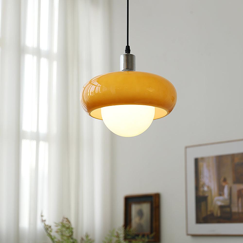 Modern Harvey Glass Globe Pendant Light with Chrome Finish and Plexiglass Shade