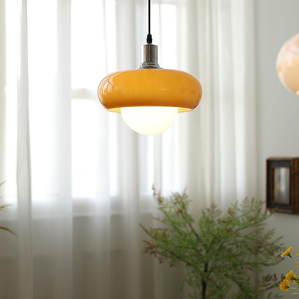 Modern Harvey Glass Globe Pendant Light with Chrome Finish and Plexiglass Shade