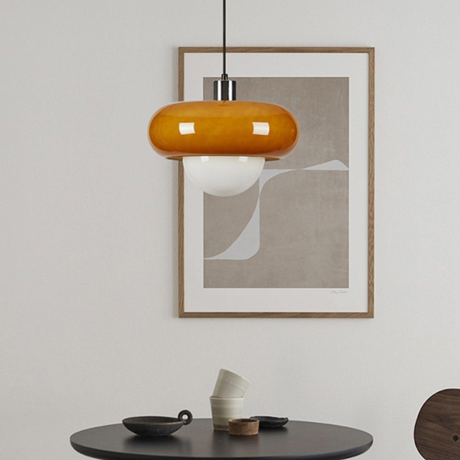 Modern Harvey Glass Globe Pendant Light with Chrome Finish and Plexiglass Shade
