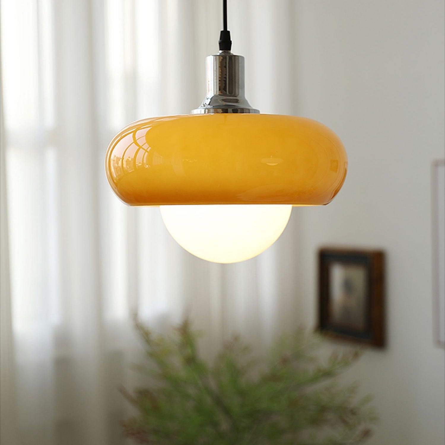 Modern Harvey Glass Globe Pendant Light with Chrome Finish and Plexiglass Shade