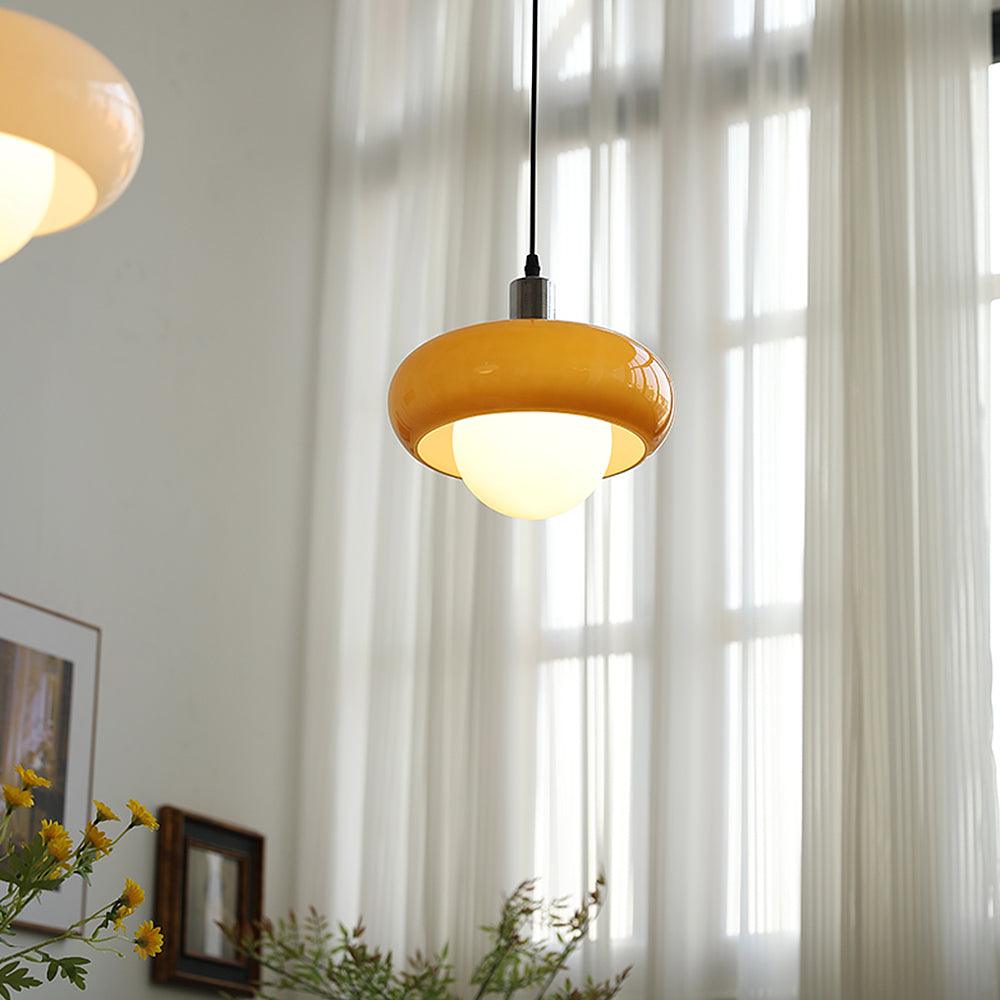 Modern Harvey Glass Globe Pendant Light with Chrome Finish and Plexiglass Shade