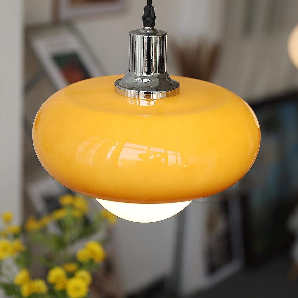 Modern Harvey Glass Globe Pendant Light with Chrome Finish and Plexiglass Shade
